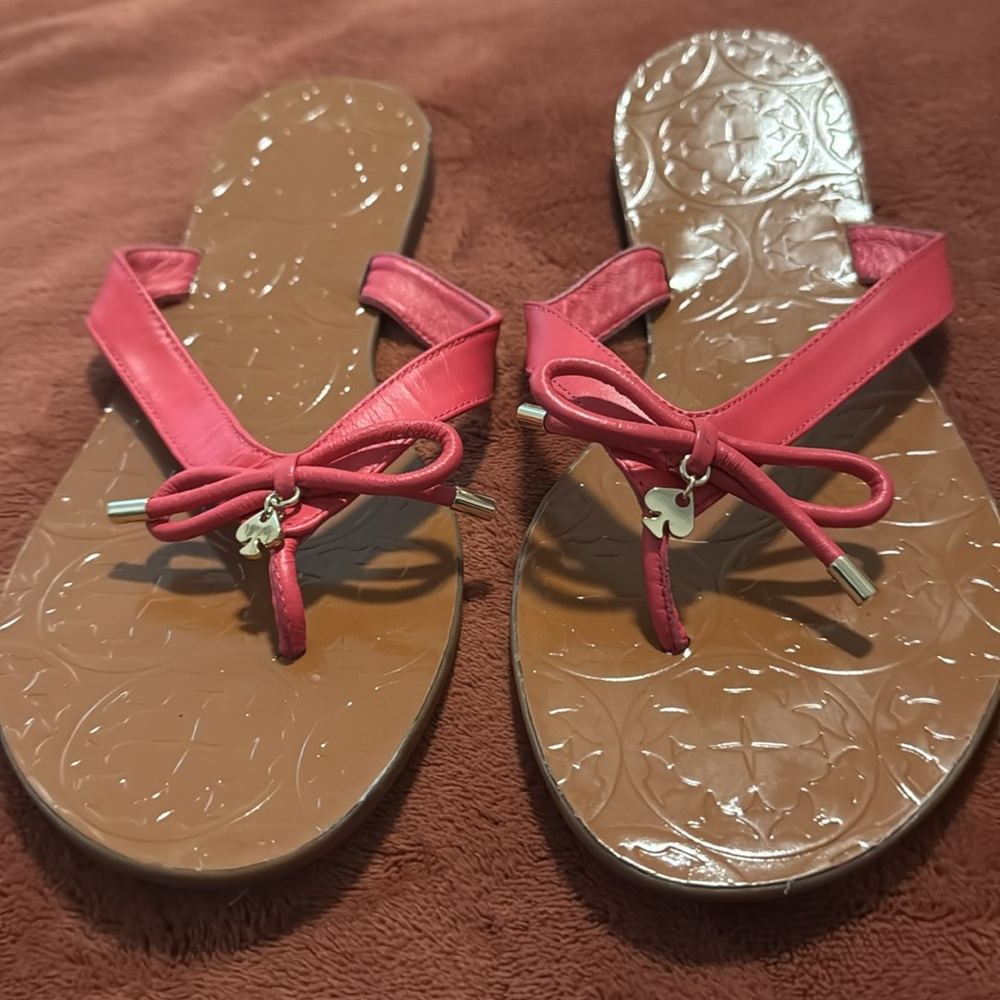 Kate Spade New Pink and Brown Sandals with Textured Sole - Picture 4 of 4